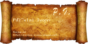 Pávlai Ivonn névjegykártya